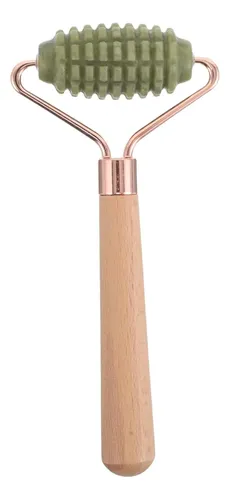 Rodillo Facial De Jade Verde Madera Ergónomico Para Ojos