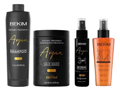 Kit Argan 4oils Bekim Shampoo+máscara+bb Cream+protector Ter