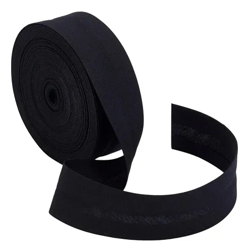 Cintas De Poliéster Plegables De 10 M, Planas, Negras, 1 Pul Negro Sólido