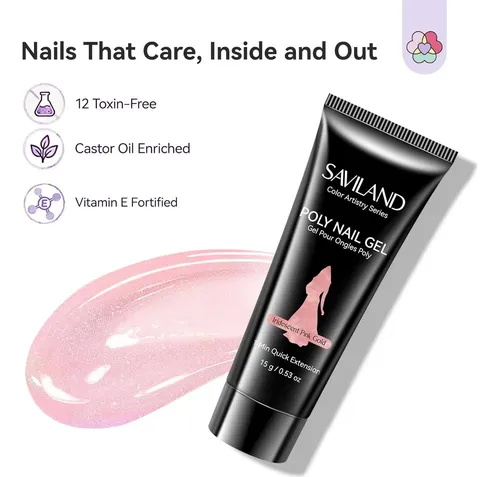 Conjunto Poly Gel Saviland 6 Colores 28 Días Uñas