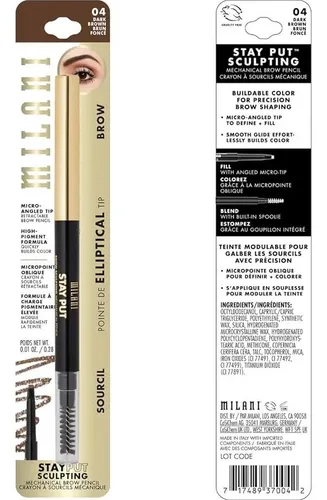 Lápiz Para Cejas Milani Stay Put Castaño Oscuro