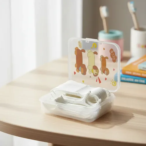 Hilo Dental Infantil Caja 50 Estuche Portatil Viaje Escolar