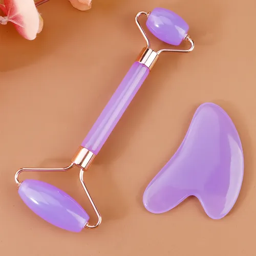 Rodillo Facial De Masaje Con Forma De Rosa Rosa Sha, 2 Unida Purple-1
