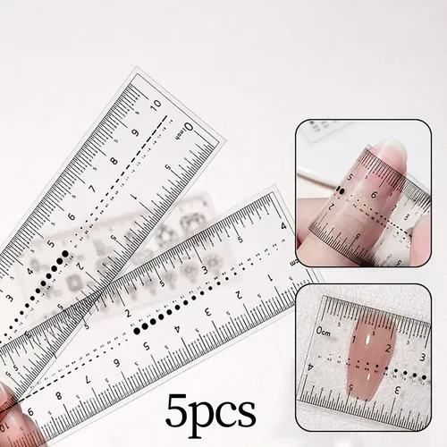 Regla De Medición De Uñas Transparente, Impermeable Y Suave