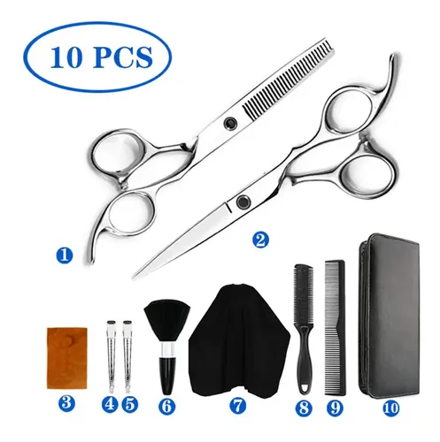 Set Tijeras Profesionales Para Cortar Y Entresacar Cabello