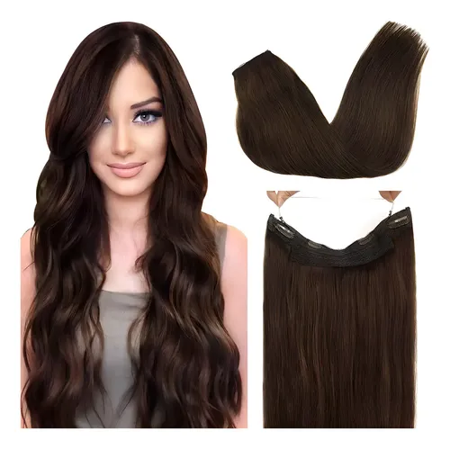 Extensiones De Cabello 100% Natural Con Vincha Y Clips 55cm Color 4a