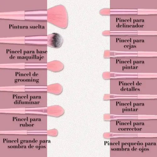 Set 13 Pinceles De Maquillaje Con Estuche