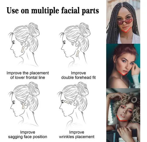 Cinta De Estiramiento Facial Invisible, 100 Tiras, Cinta .