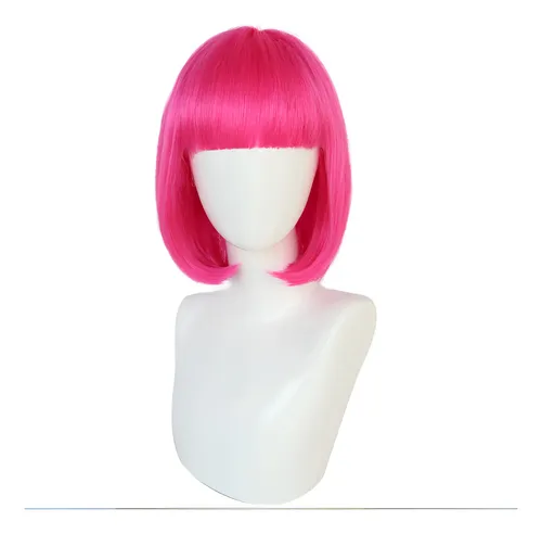 Peluca Corta, Sintética, 12 Pulgadas, Para Cosplay, Color Ro
