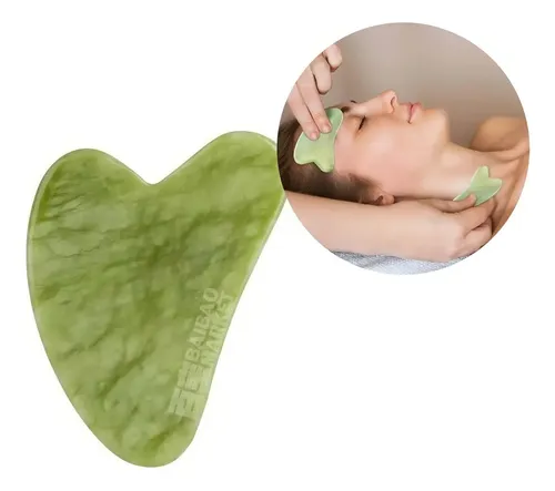 Masajeador Facial Guasha Jade Marca Baibao Rosto X10 Verde