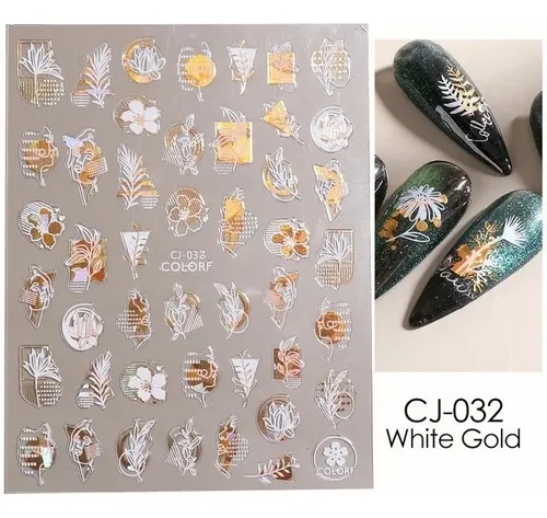 Pegatinas Uñas Láser Clavo Calcomanía Decorativas 9