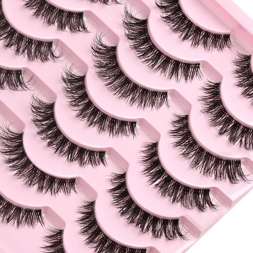 Pestañas Postizas Wispy Cat Eye Qunety 8-14 Mm 14 Pares