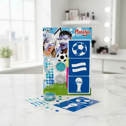 Kit Maquillaje de Fiesta Argentina 5 Piezas Hipoalergénico