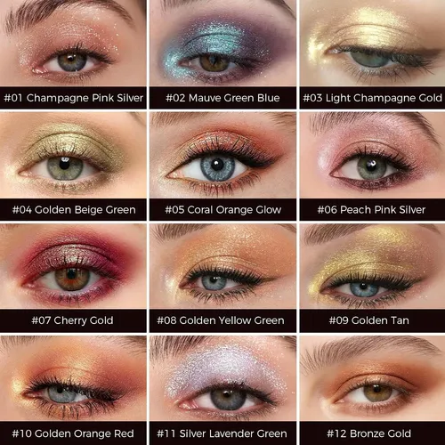 Paleta De Sombras Holográficas Multicolor Cherry Gold