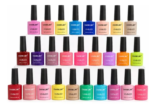 Set Esmaltado Semipermanente X 16 Unidades, Gel Uv Led
