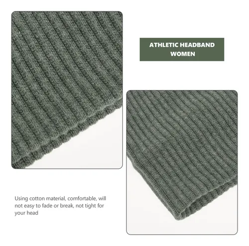 2 Diademas Multifuncionales, Bandas Deportivas Para El Sudor Beige And Olive Green One Size Acanalado