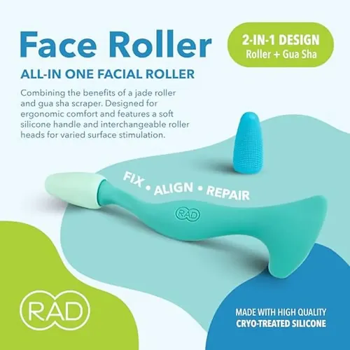 Rodillo Facial Rad, Rodillo De Jade 2 En 1 Y Herramienta Gua