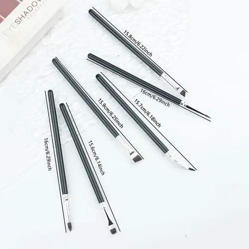 Set De 6 Pinceaux De Maquillage Para Ojos, Negro