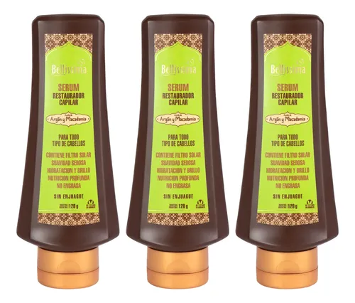 3 Serum Restaurador Capilar Argan Macadamia Bellissima 120gr