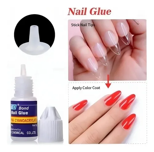Pegamento X10 Nail Glue Uñas Postizas Tips Strass Gotero