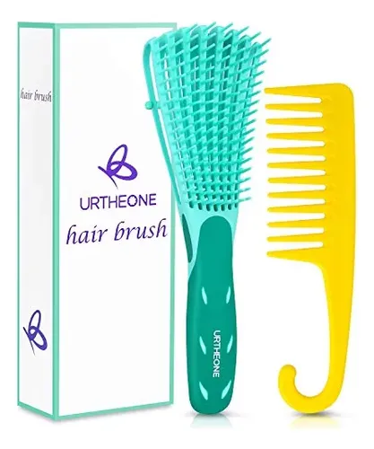Set Peine Y Cepillo Desenredante Para Cabello Afro