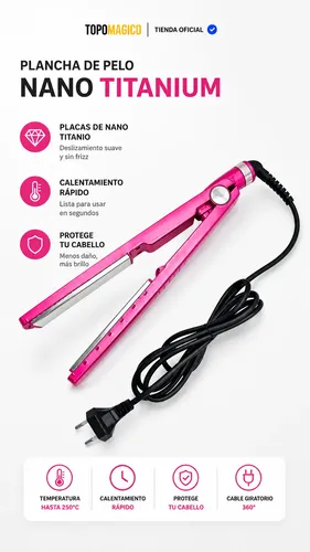 Planchita Nano Titanium Plancha De Pelo Alisado Hytoshy