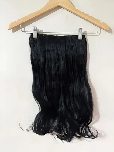 Cortinas De Pelo: Cabello Sintetico Premium Extensiones Color Negro 1 Ondas