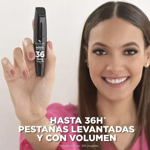 Máscara De Pestañas Vogue Resist A Prueba De Agua Negra 9 Gr