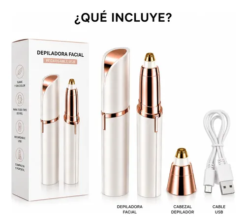 Depilador Facial 2 En 1 Recargable Cejas Y Vello Usb