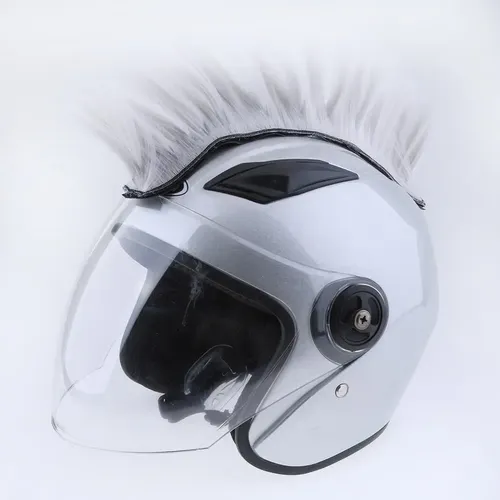 Peluca Casco À Moto Punk Trajes Decoracion De Cascos Gris