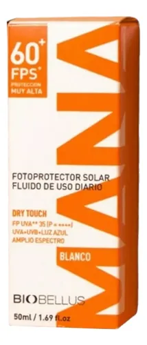Protector Solar Facial Biobellus Mana Blanco Toque Seco 9c