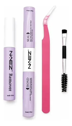 Set Aplicador Pestañas Naez Adhesivo Sellador Removedor