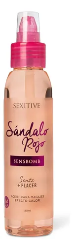 Aceite Para Masajes Efecto Calor Sensbomb Sandalo Rojo