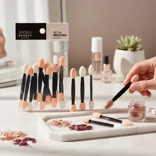 Set X12 Brochas Aplicadores Para Maquillaje Manicura Skora