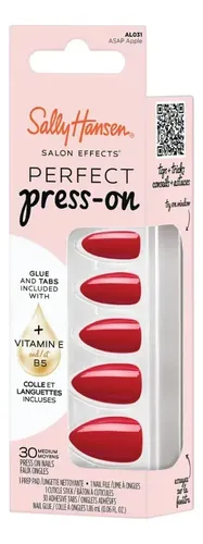 Sally Hansen Uñas Postizas Press On Almendra Asap Apple