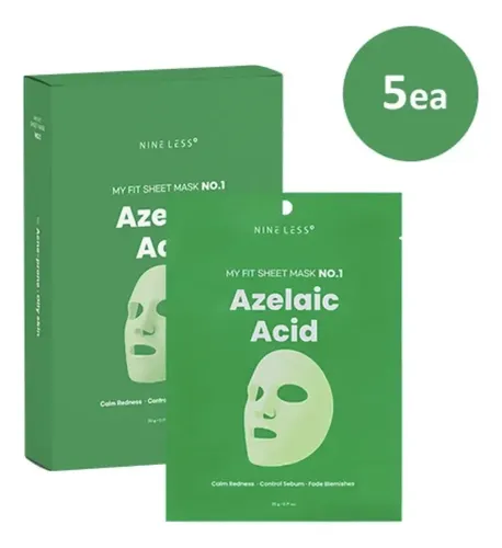 Nine Less My Fit Sheet Mask No.1 Azelaic Acid Mascarilla 5un Todo Tipo De Piel