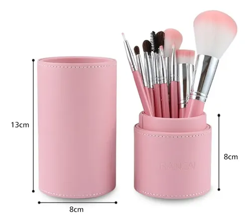 Set De 10 Pinceles De Maquillaje Con Estuche