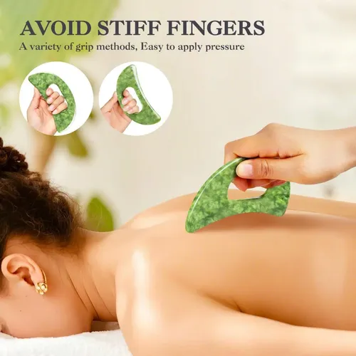 Juego De Herramientas De Masaje Gua Sha Jade Stone Cekpo Con