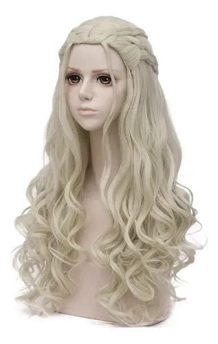 Peluca Para Cosplay, Pelo Rubio, Sintética, Larga, Para Muje