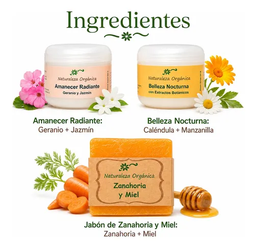 Set Nutritivo Revitalizante Cremas Dia+noche+jabon Zanahoria