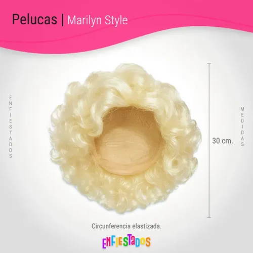 Peluca Marilyn Monroe Cotillon Disfraz