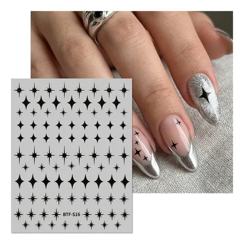 Stickers Para Uñas Estrellas Y Cruces X4