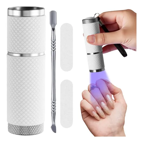 Lámpara Uv Portátil Manicura 9 Leds Plata Con Lima