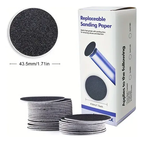 Juego De 240 Discos De Lijado De Uñas De Grano 80/100/120/18 Negro Replaceable Sanding Paper