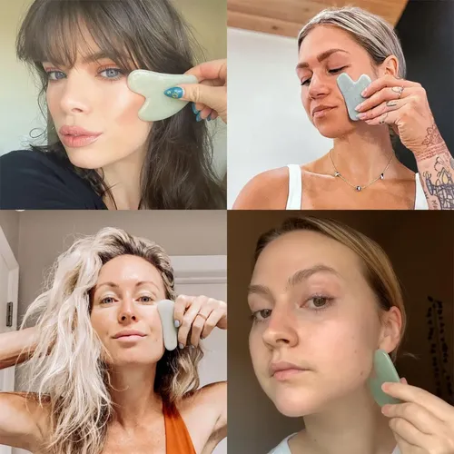 Herramienta De Escultura Facial Gua Sha Beauty De Earth Jade