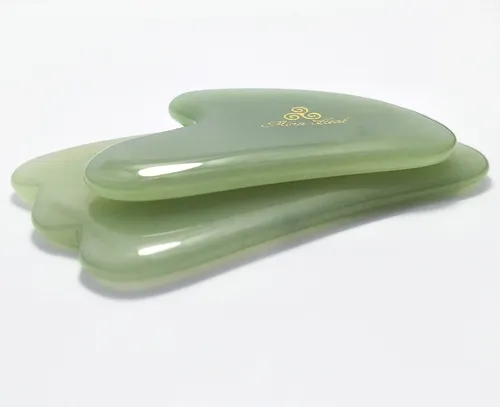 Set De Masajeador Facial Gua Sha Mina Heal Jade Stone X2