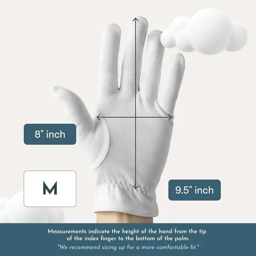 Guantes De Algodón Hidratantes Para Manos Secas X8 Medianos