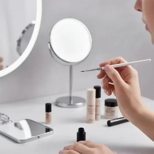 Pincel Delineado Extra Preciso Ojos Maquillaje Melody Scher Blanco