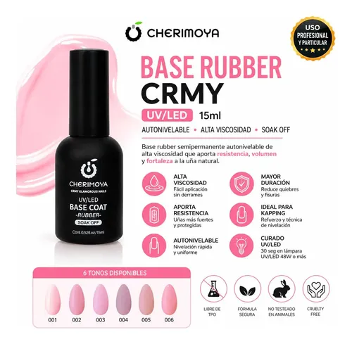 Base Coat Cherimoya Rubber Esmalte De Uñas Profesional