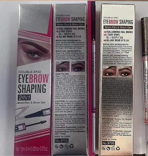 Lápiz De Cejas 2 En 1 Marrón Impermeable Con Gel Y Cepillo
